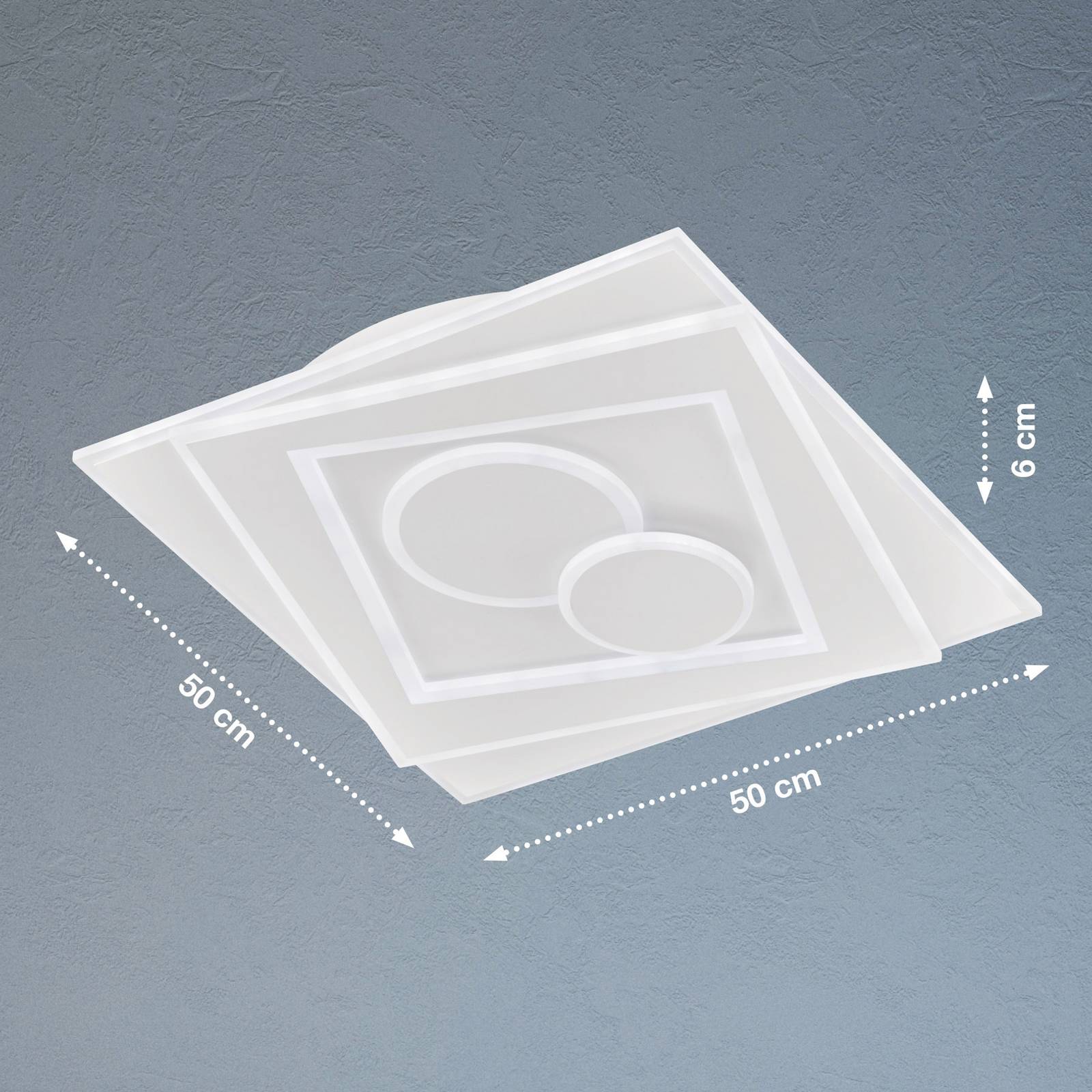 Lampa sufitowa LED Ratio, ściemniana, dwa okręgi