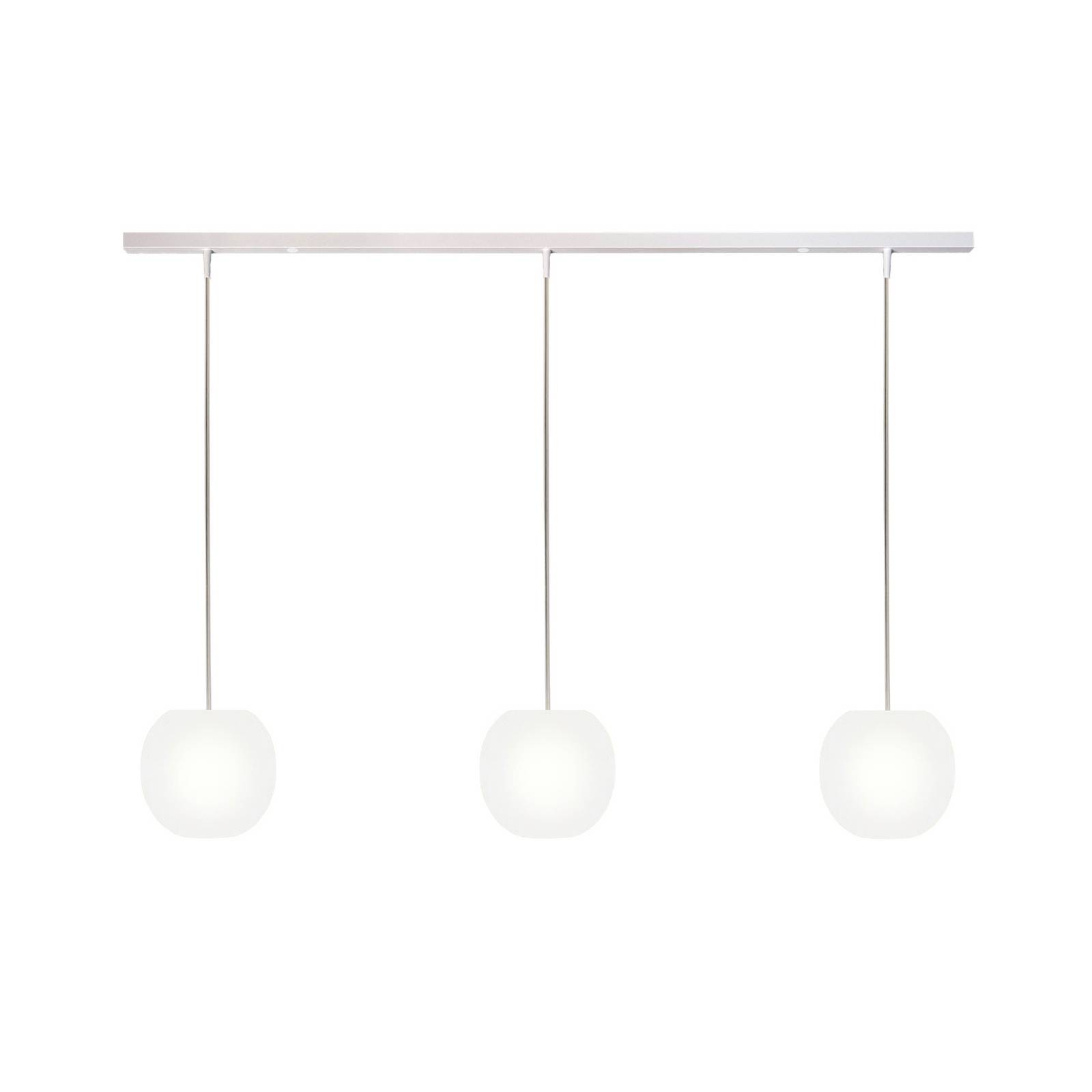 Casablanca Hängelampe Acai, weiß, lang, 3-flg., Ø 16 cm, E27