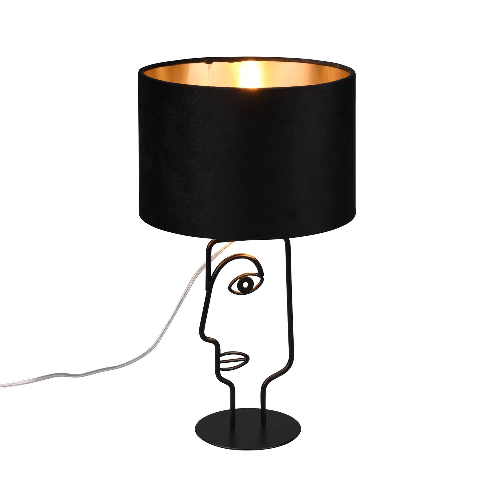 Asztali lámpa Sultan bársony búrával, fekete