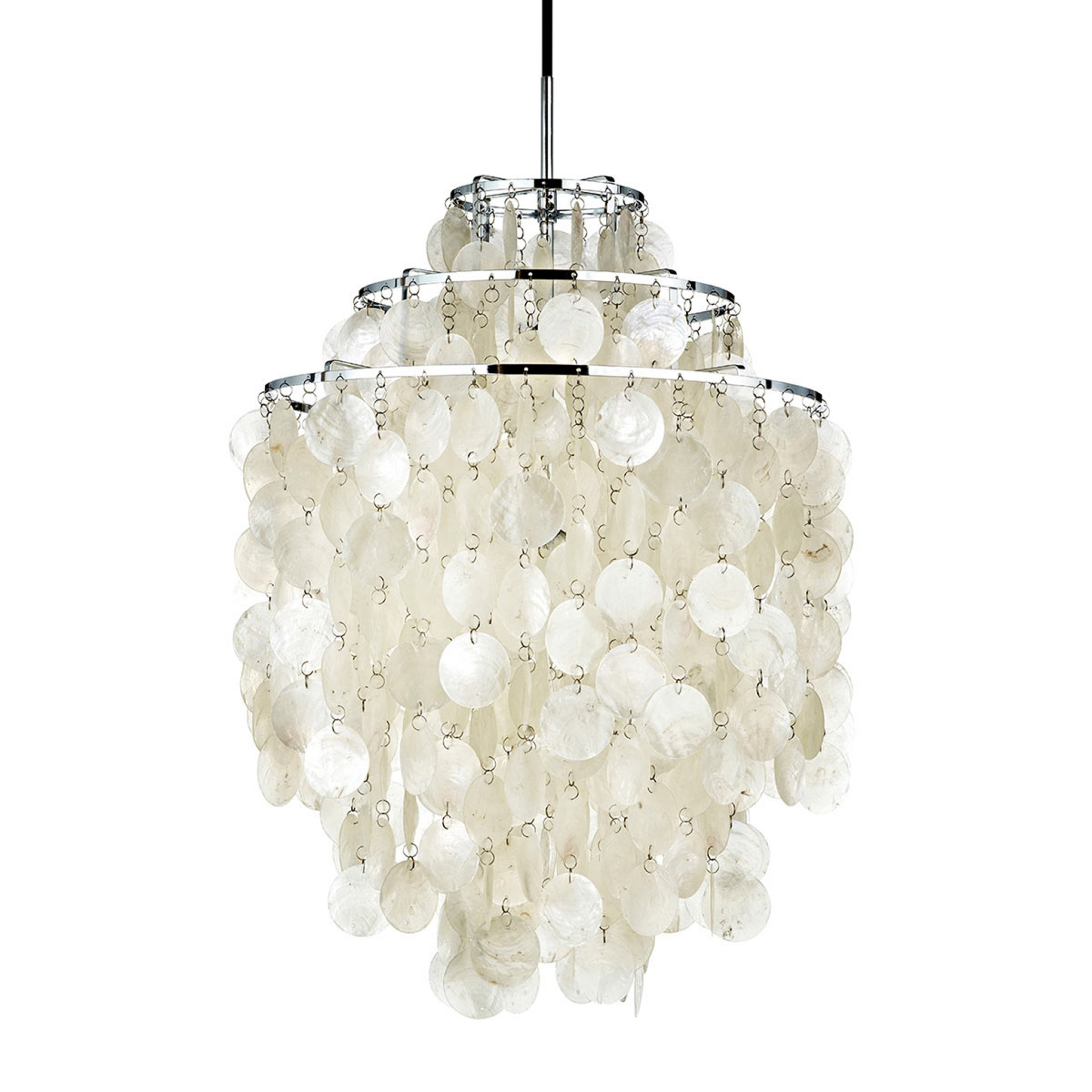 Fun 1DM pendant light, chrome, mother-of-pearl - VERPAN