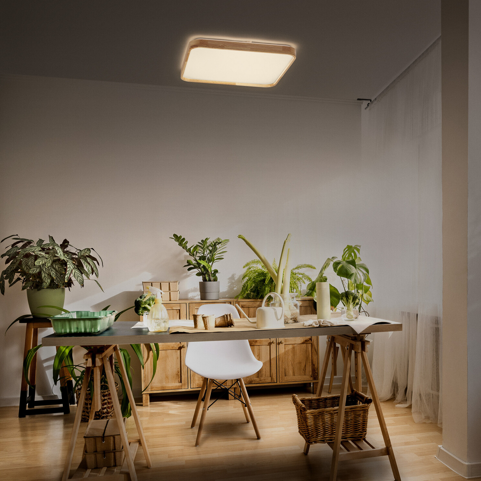 Φωτιστικό οροφής LED OSRAM ORBIS ALICIA, 29 x 29 εκ., ξύλινο, clickdim Φωτιστικό οροφής LED OSRAM ORBIS ALICIA, 29 x 29 εκ., ξύλινο, clickdim