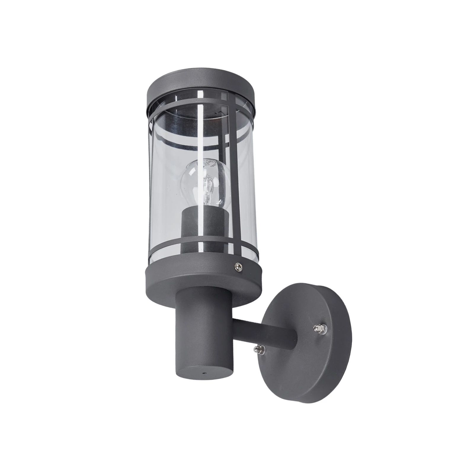 Lindby Djori outdoor wall lamp, 28 cm, anthracite, stainless steel, E27