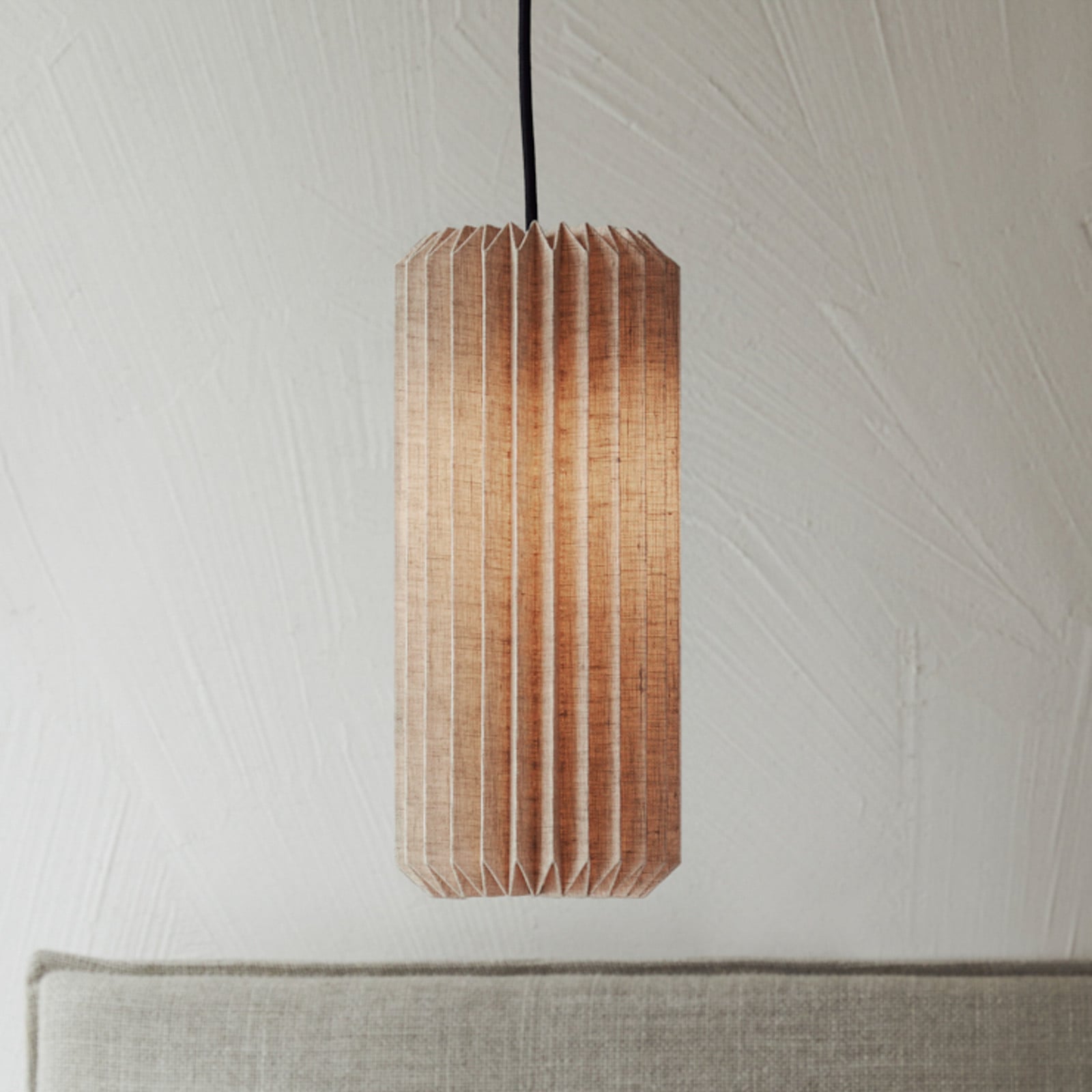 Alba hængelampe, Ø 15 cm, natur, hør Watt & Veke - Soveværelse - Design - Stof / tekstil - Cylinder billede