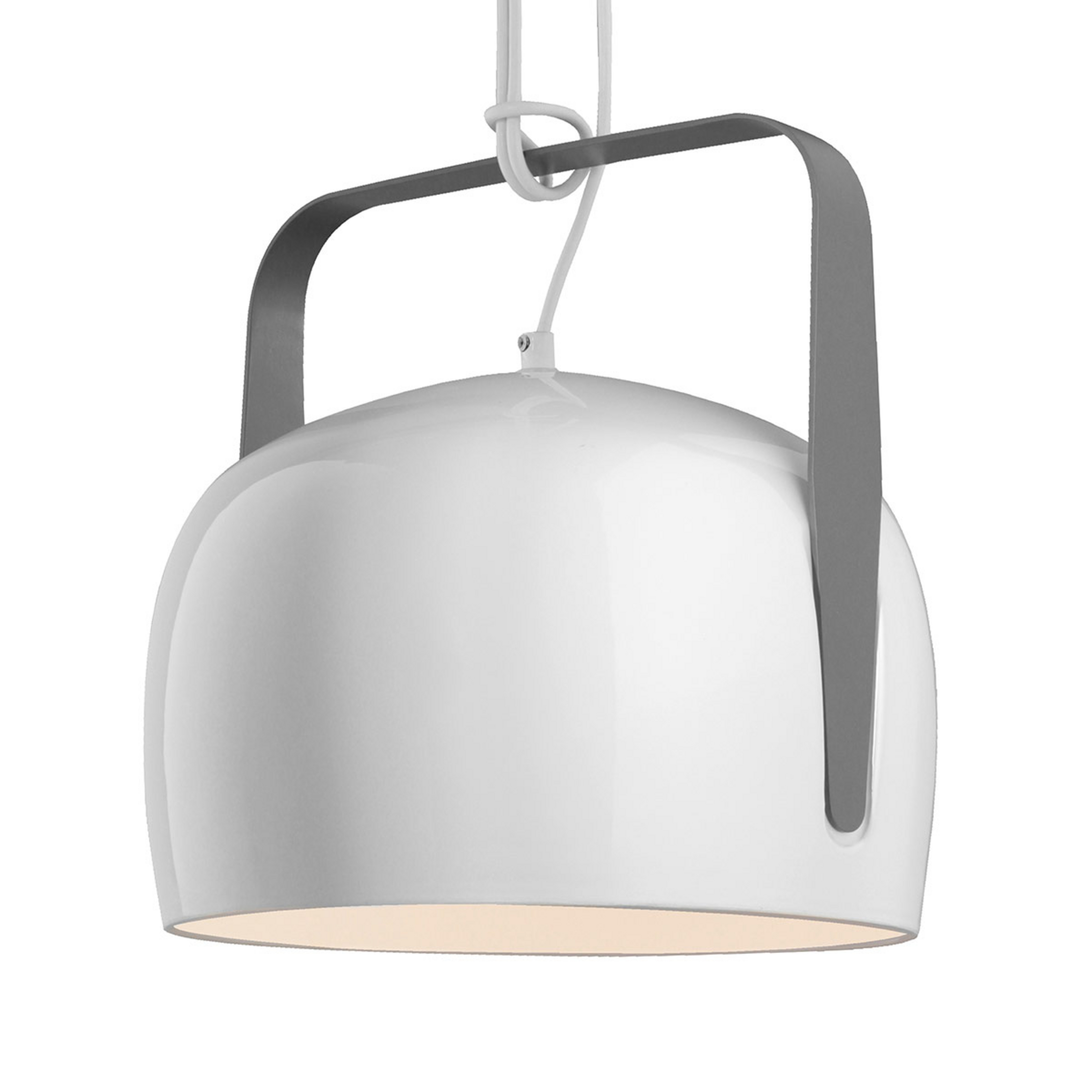Karman Bag - hvid hængelampe, Ø 32 cm, glat