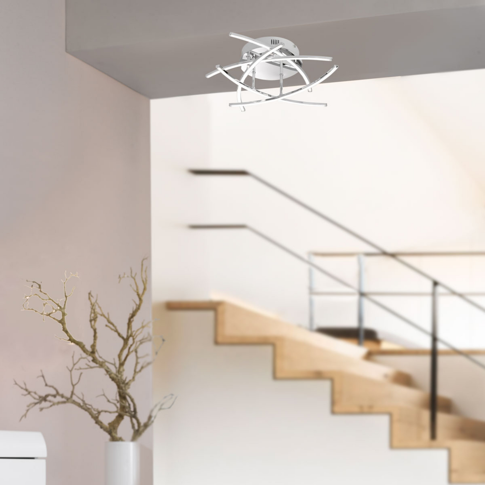 LED taklampa Cross 5 lampor, krom | Lamp24.se LED taklampa Cross 5 lampor, krom | Lamp24.se