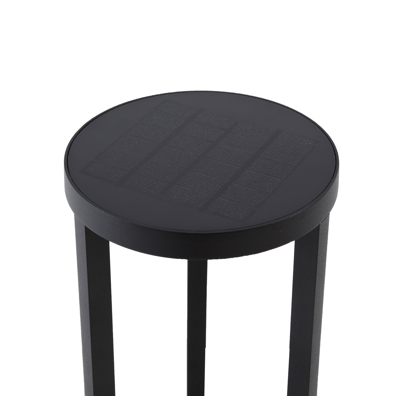 Nilea Round Solar Cell Lamp W/Sensor Black - Lucande
