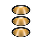 Cole LED spot, gold-black, set of 3 - Paulmann