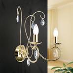 Wall light Alessia 2-bulb crystal glass gold