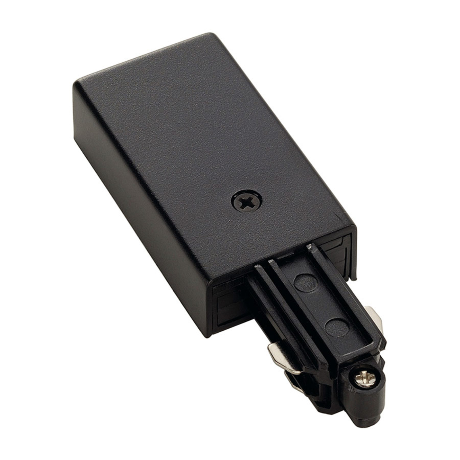 SLV power feed one-circuit track earth left black, polycarbonate, L: 6.4 cm, W: 3.4 cm, H: 1.8 cm