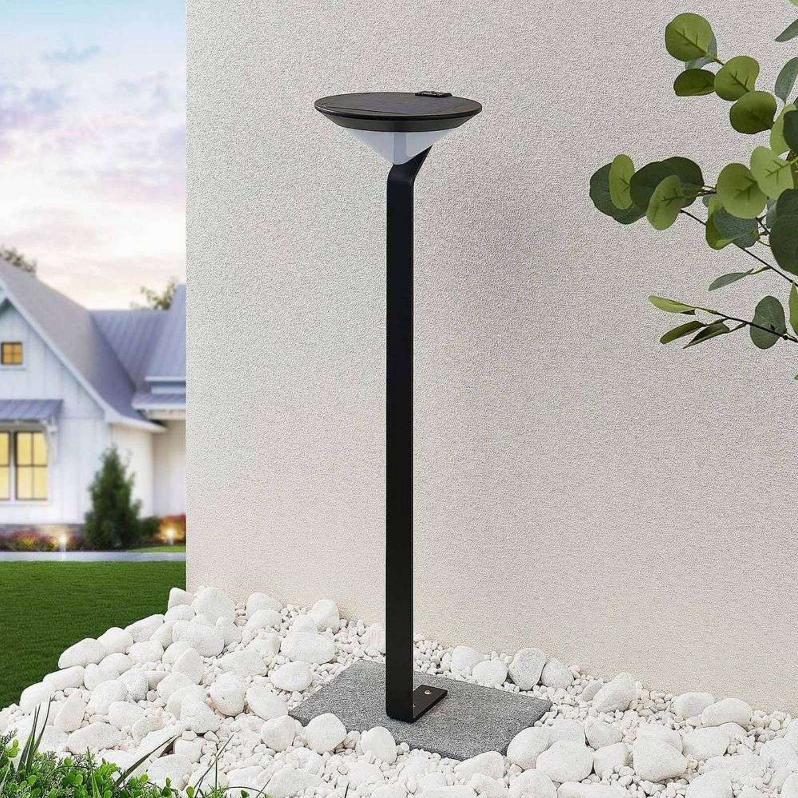 Clamor LED Celulă Solară Lampă de Grădină w/Sensor Black - Lindby