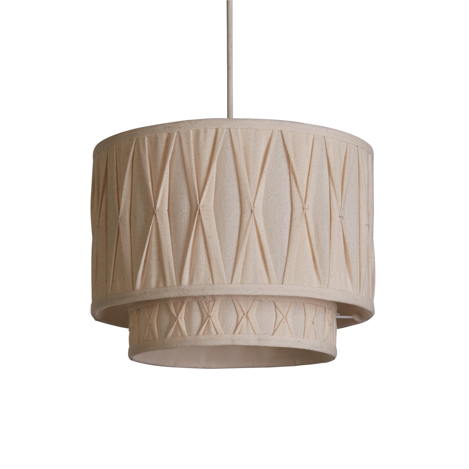 Wieka pendant light, beige, linen, Ø 30 cm, E27