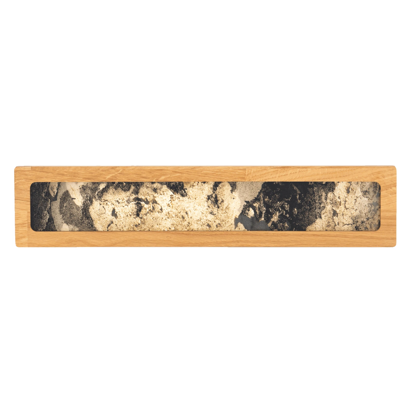 Applique a LED Chile L, rovere/ardesia variegata, larghezza 20 cm