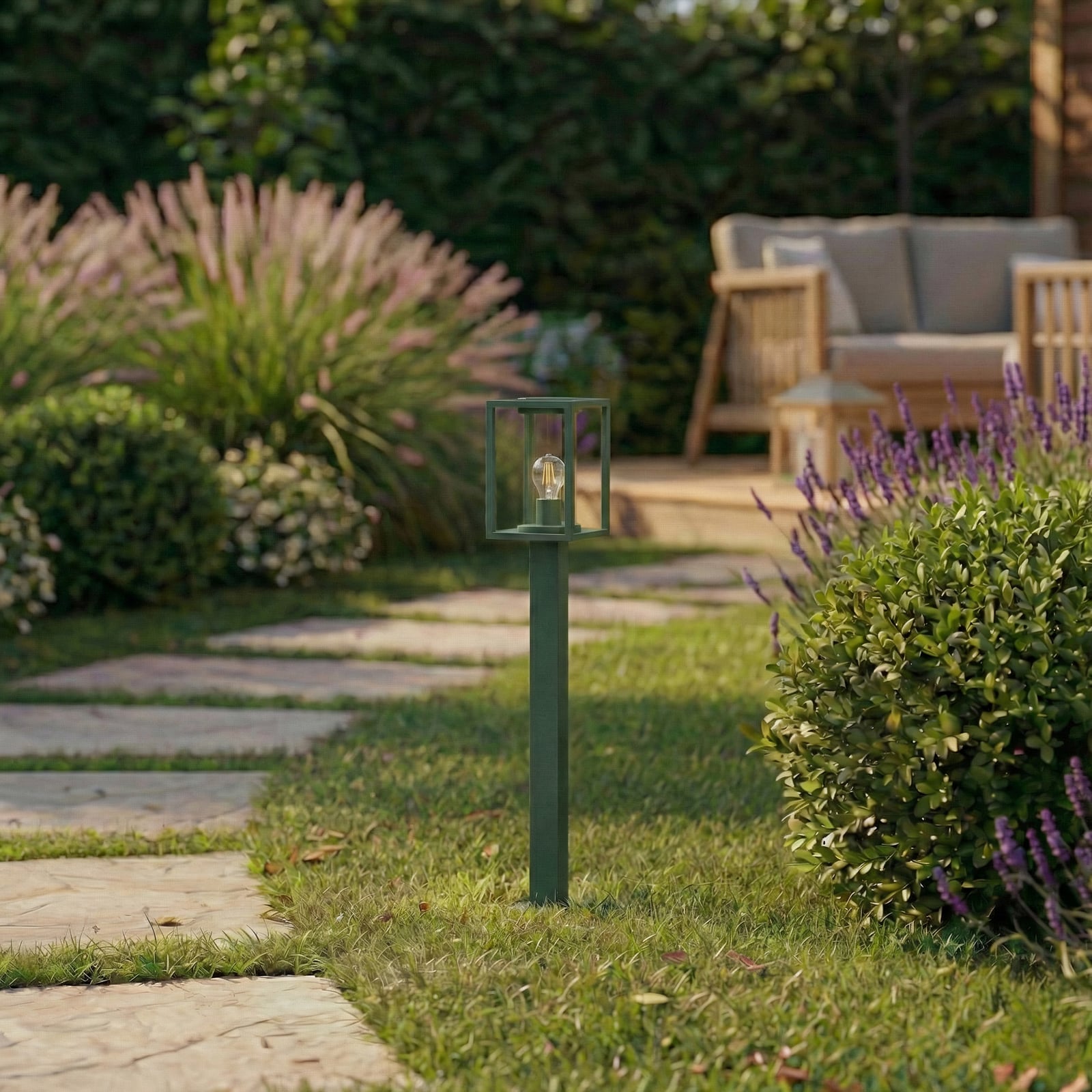 Lucande veilampe Ferda, 100 cm, grønn, IP44 Lucande veilampe Ferda, 100 cm, grønn, IP44