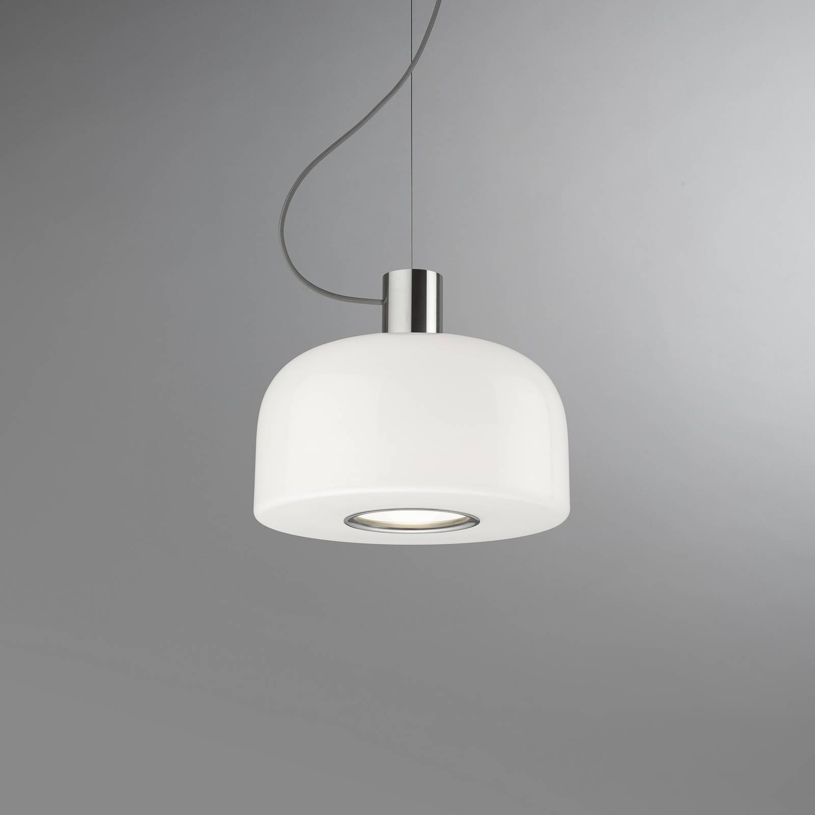 Lampa wisząca Flos Bellhop Glass S1, kolor aluminium, szkło, Ø 33 cm