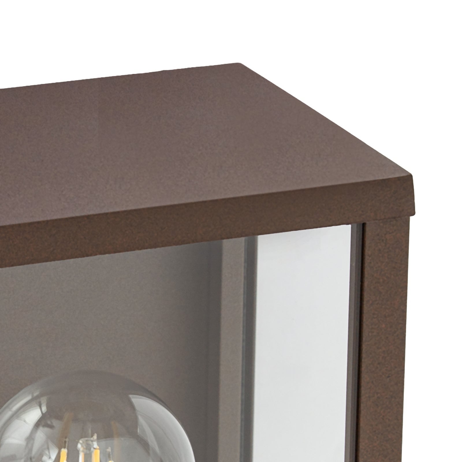 Lindby utomhusvägglampa Peldar, rostfärgad/klar, 26 cm, sensor Lindby utomhusvägglampa Peldar, rostfärgad/klar, 26 cm, sensor