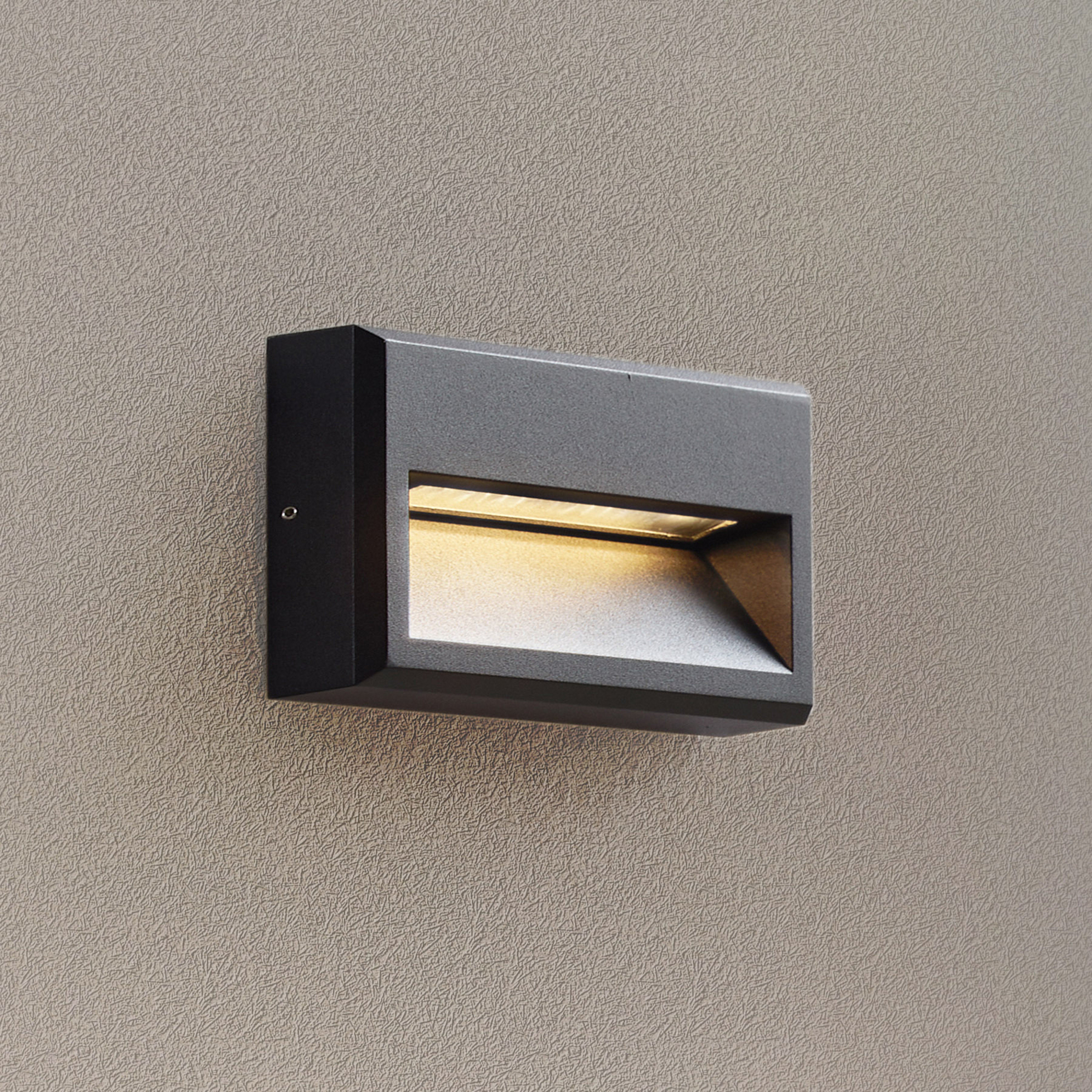 Lucande LED-Außenwandleuchte Weno, schwarz, Aluminium, IP65