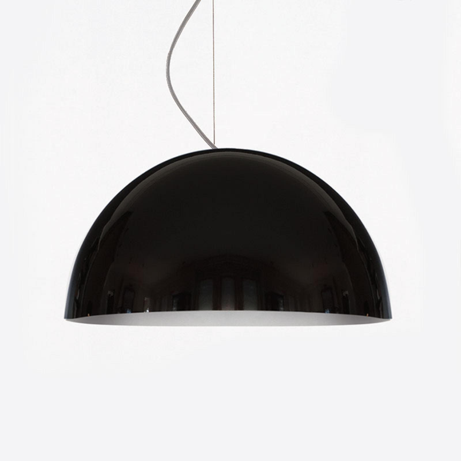 Oluce Sonora - black hanging light, 38 cm, for Living / Dining Room, metal, E27, 60 W, energy efficiency: A++, H: 19 cm