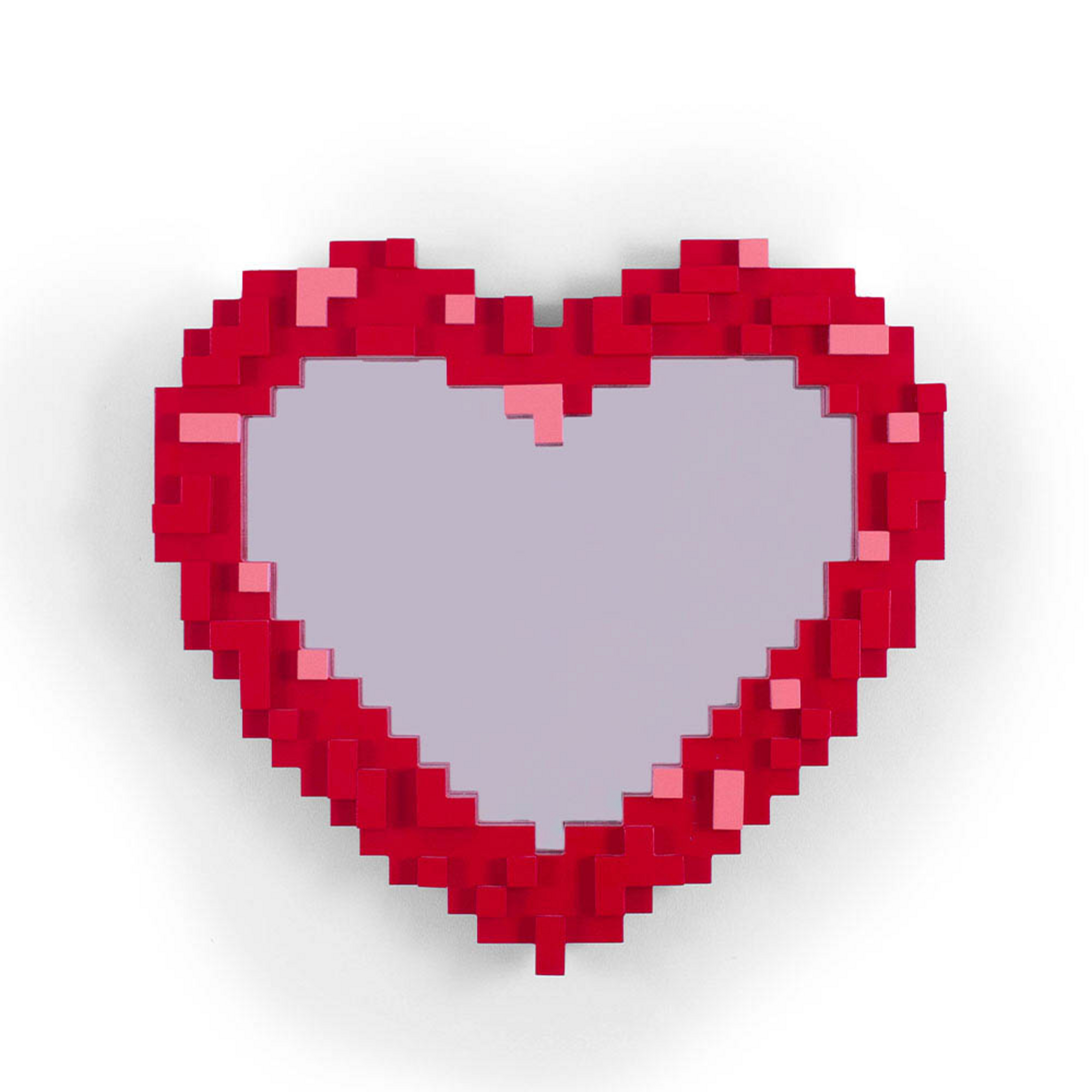 Heart Pixel Mirror Red/Pink - SELETTI