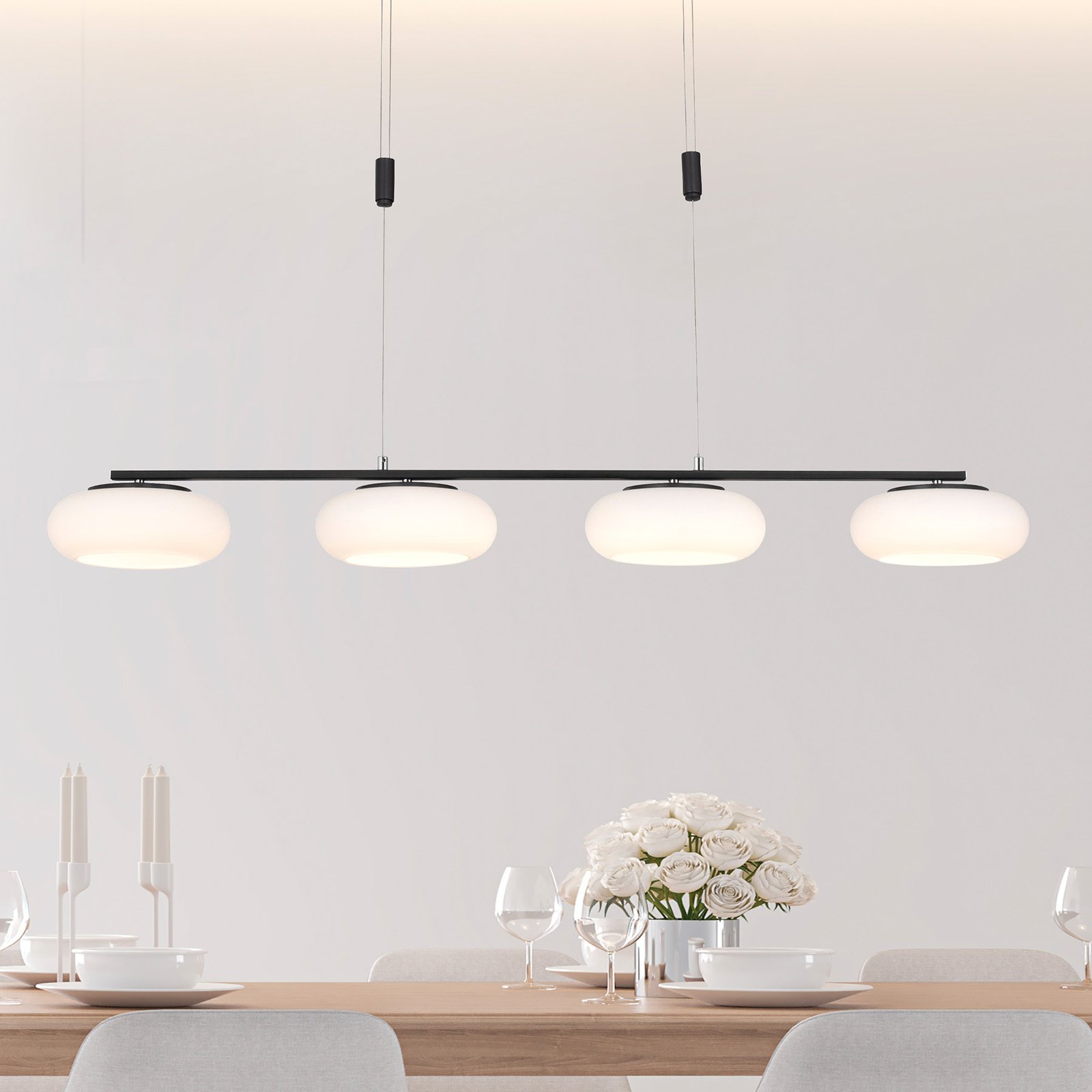 Paul Neuhaus Q-ETIENNE LED hanging light four-bulb