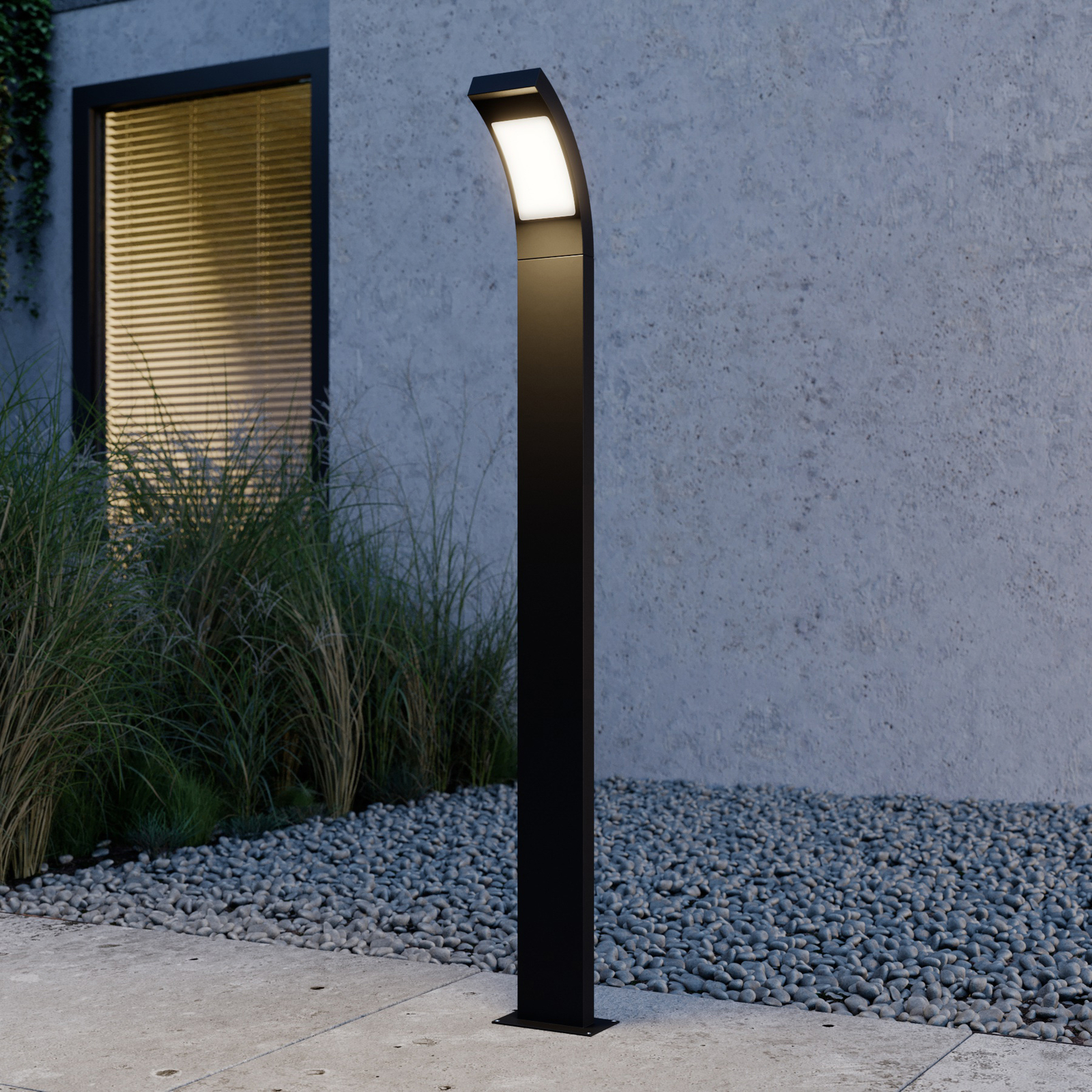Juvia - lampioncino a LED alluminio grigio grafite