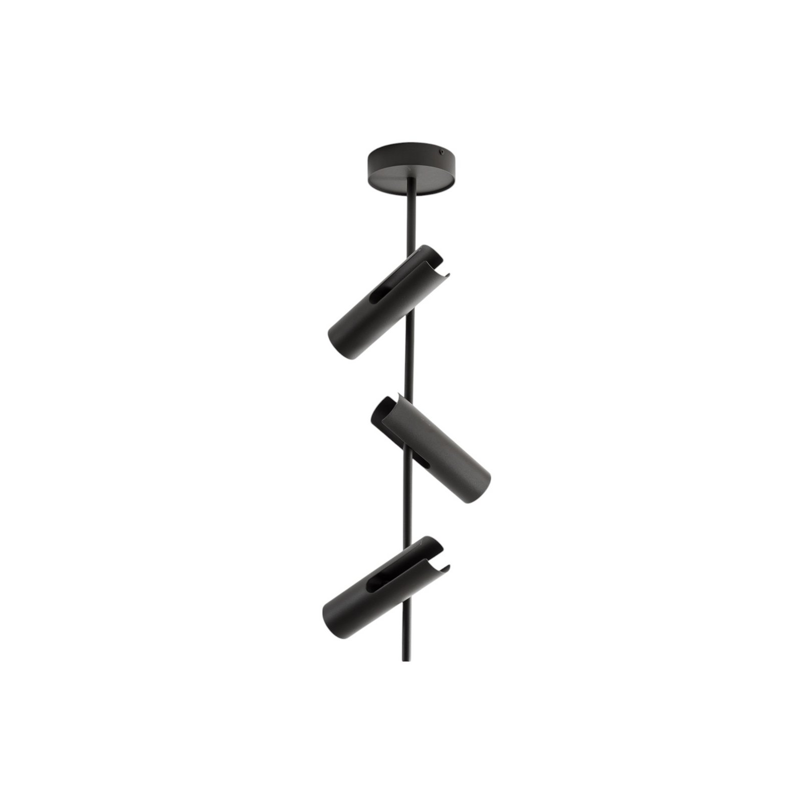 Faretto da soffitto Leda 3, verde oliva, a 3 luci, acciaio, altezza 76 cm