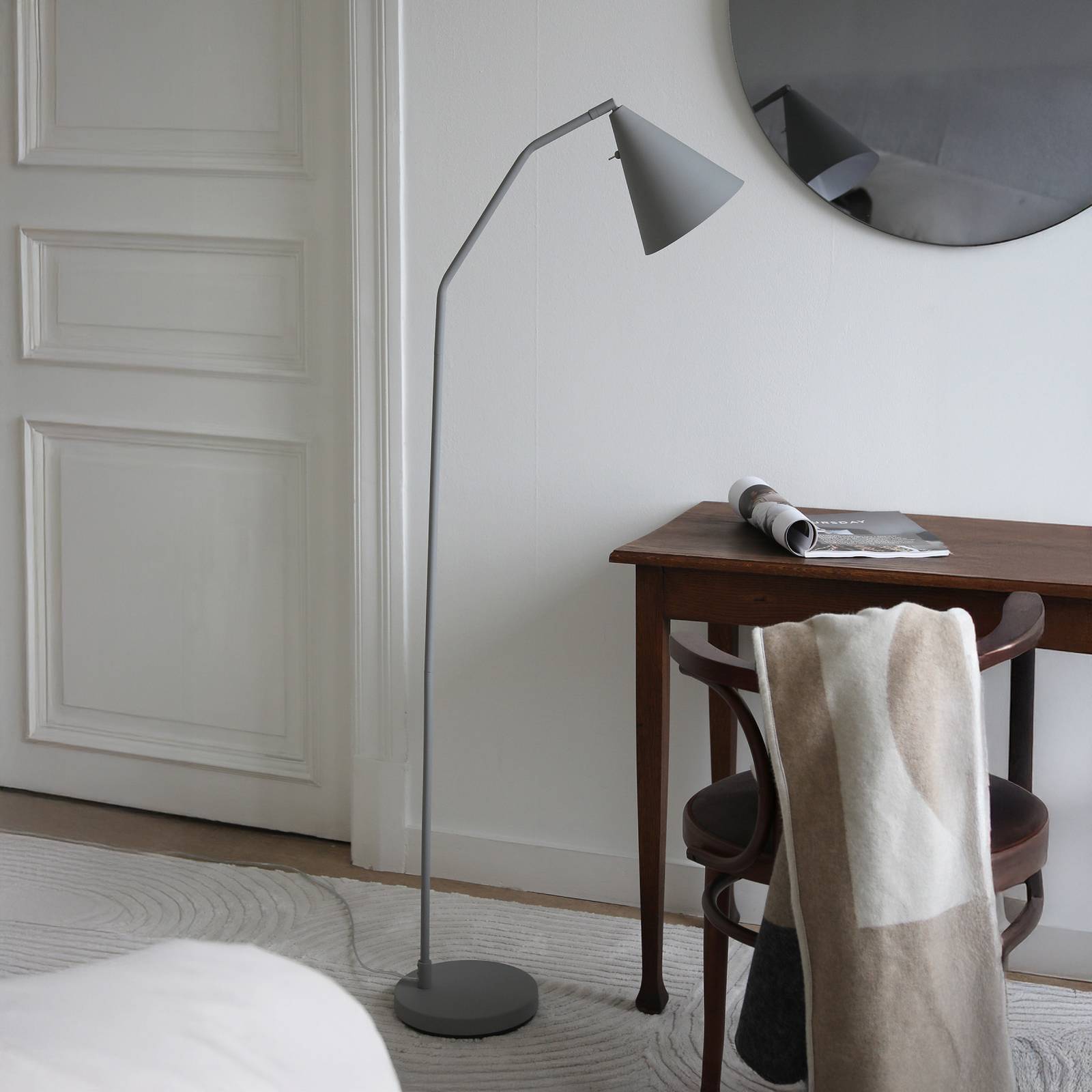 Markslöjd LED-Standleuchte Funil, grau, Metall, dimmbar günstig online kaufen