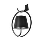 Zafferano Poldina акумулаторна стенна лампа с кука тъмно сиво