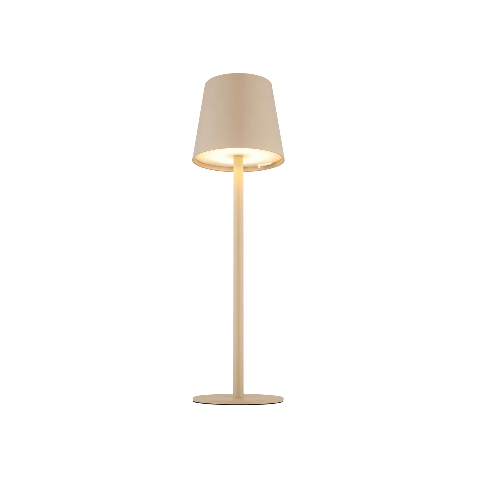 LED tafellamp op accu Vannie, zandkleurig, hoogte 36 cm, IP44