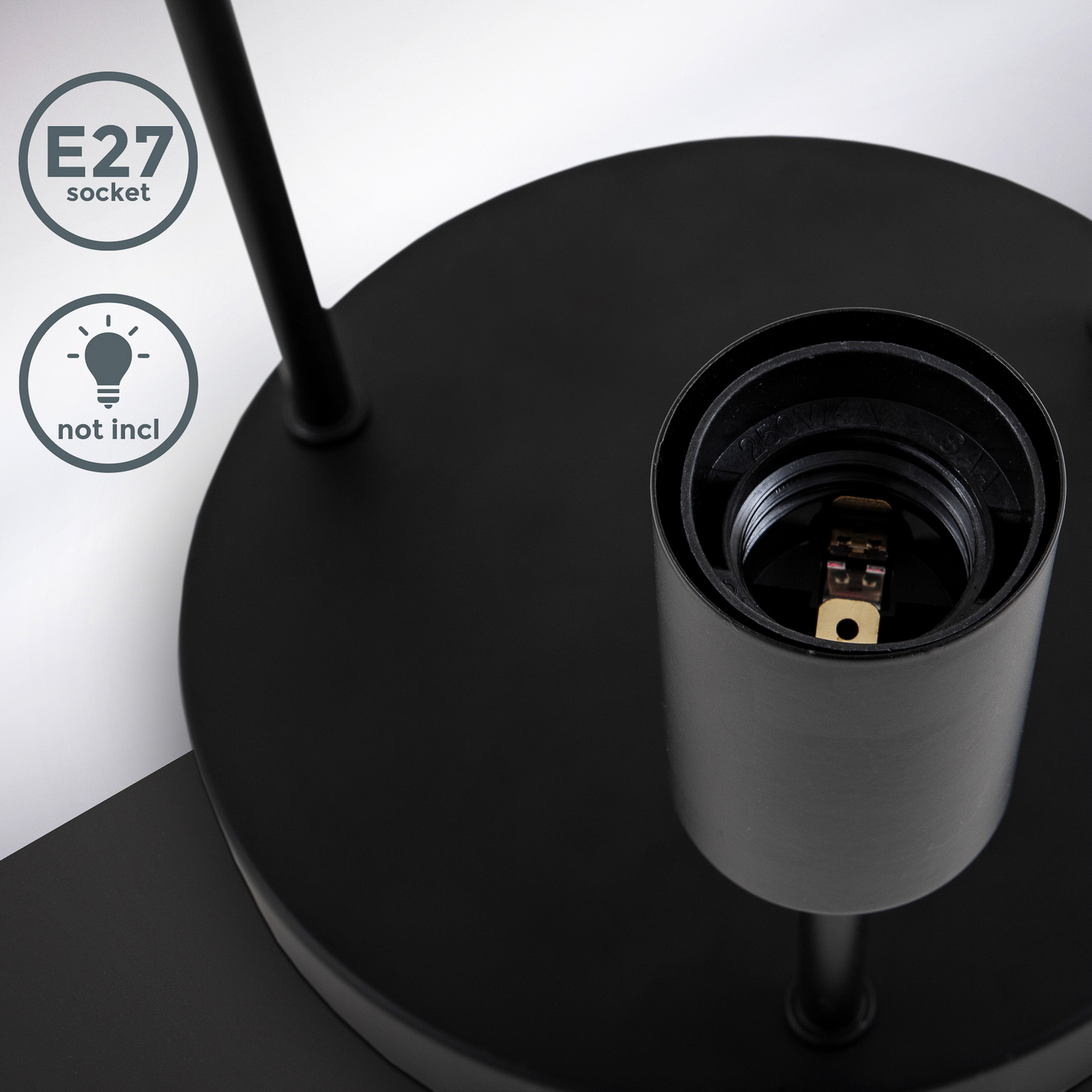 Plafondlamp Indu, zwart, metaal, 3-lamps, E27 Plafondlamp Indu, zwart, metaal, 3-lamps, E27