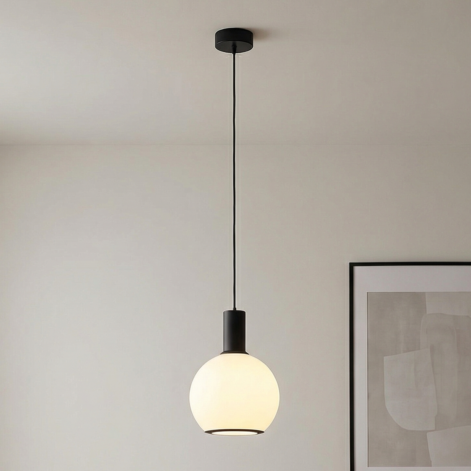 Hänglampa Milano, 1 lampa, kula, vit