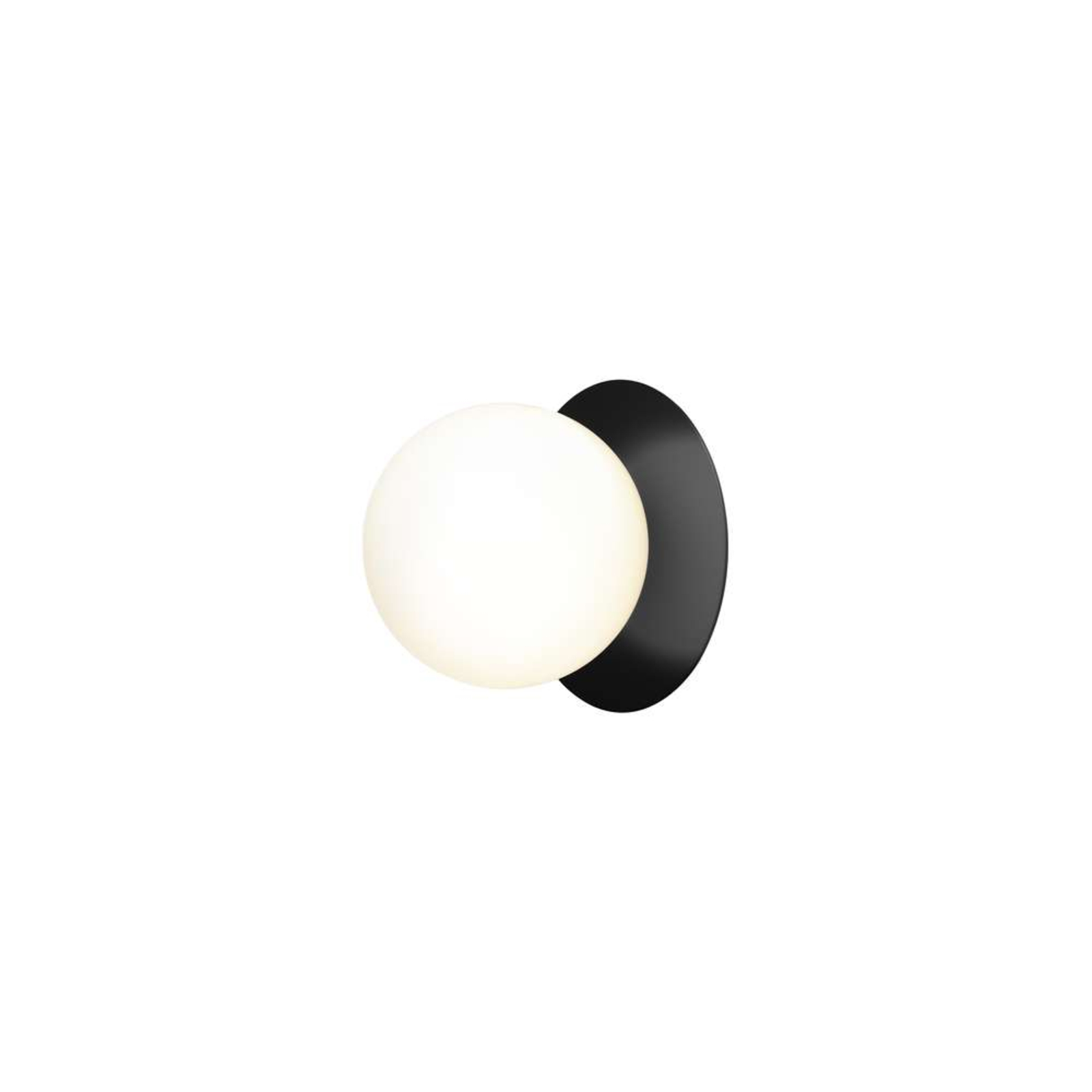 Liila 1 Aplique Pared/Lámpara de Techo IP44 Medium Black/Opal - Nuura