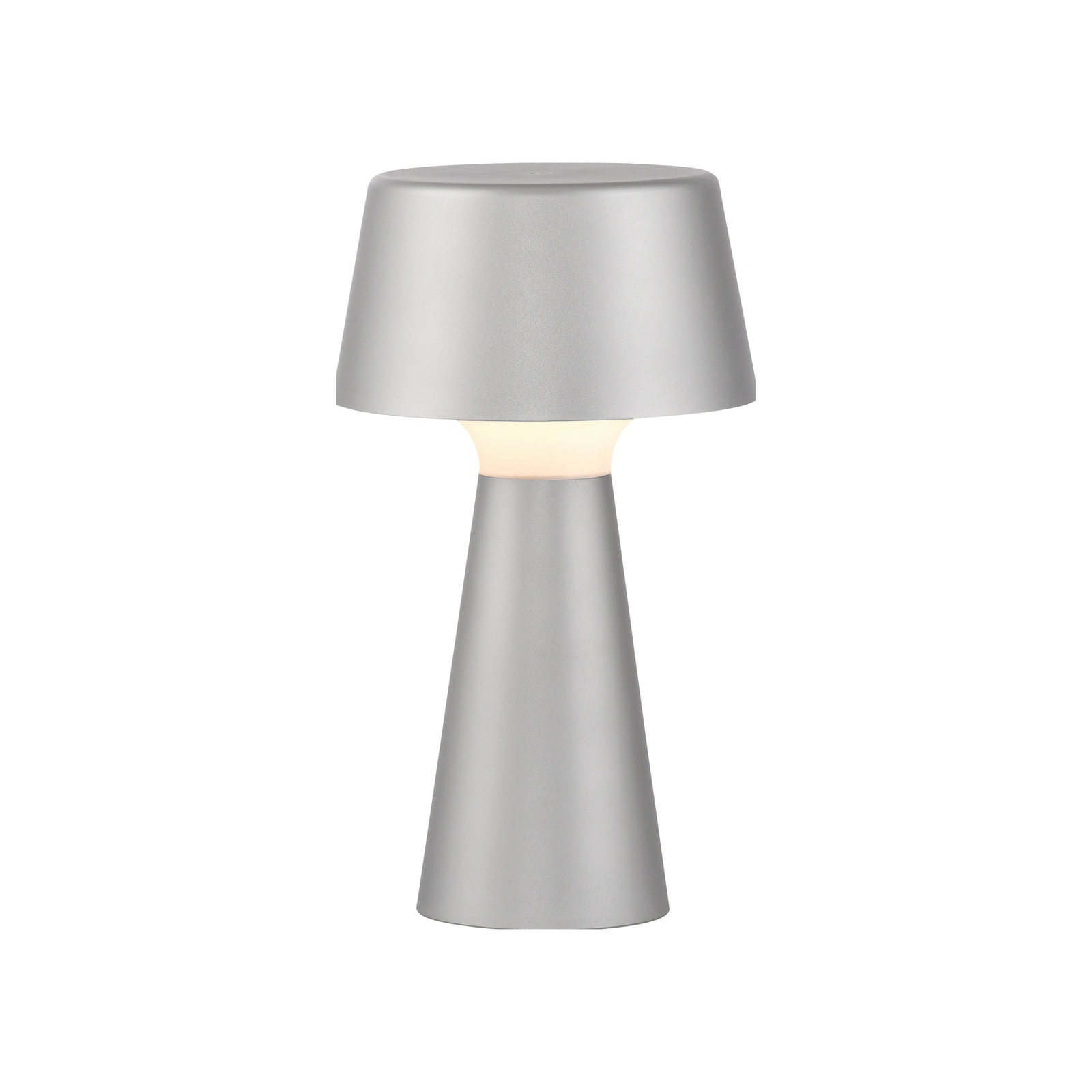 JUST LIGHT. Abera silver plastic IP54 rechargeable LED table lamp