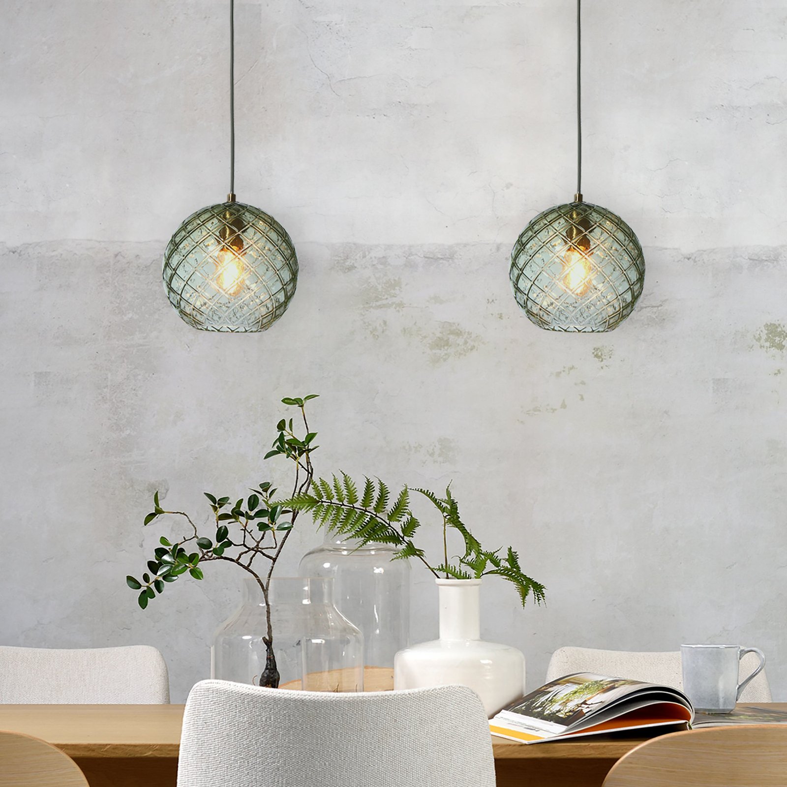 It's about RoMi Venice pendant light, globe, green, glass, E27