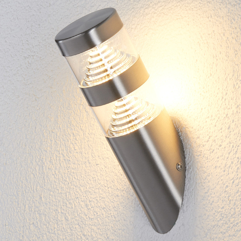 LED-Edelstahl-Außenwandleuchte Lanea schräg