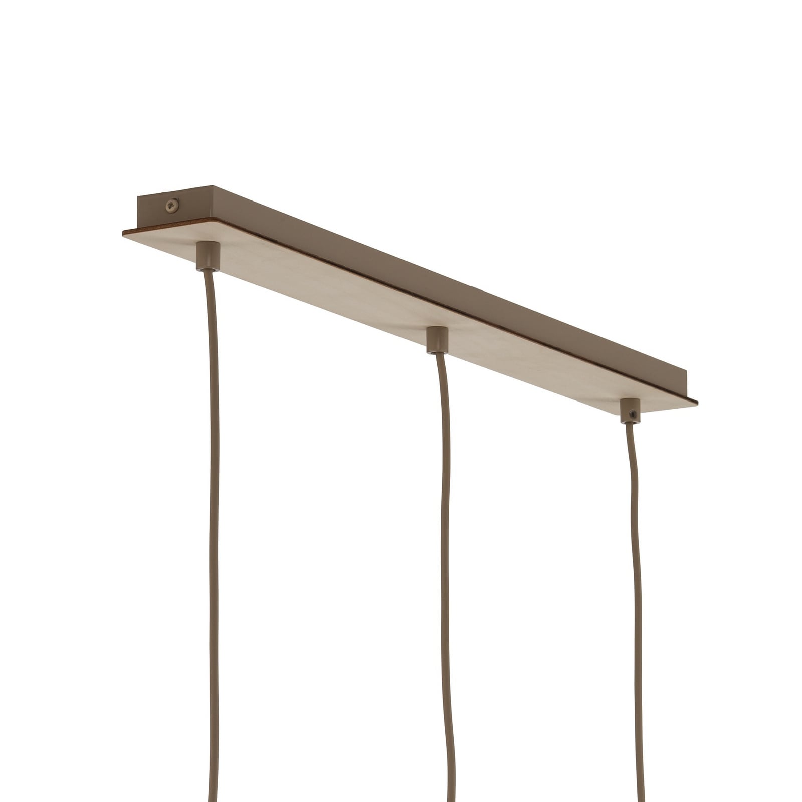 Torin pendant light, beige, length 80 cm, 3-bulb, metal and wood