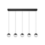 LED viseča svetilka Senta, krom, dolžina 114 cm, 4.000 K, 5-svetilna.