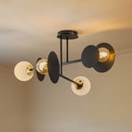 Minerva ceiling light, 4-bulb, black