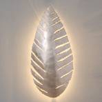 Pietro wall light in leaf shape, silver