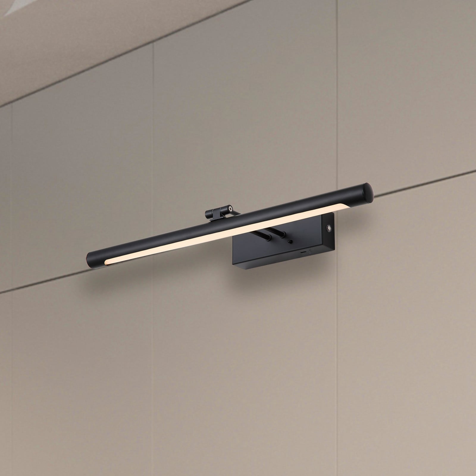 Searchlight Aplică de perete cu LED și baterie Holton negru mat lățime 45 cm CCT - Camera de zi / sufragerie - Modern - negru mat alb - Metal