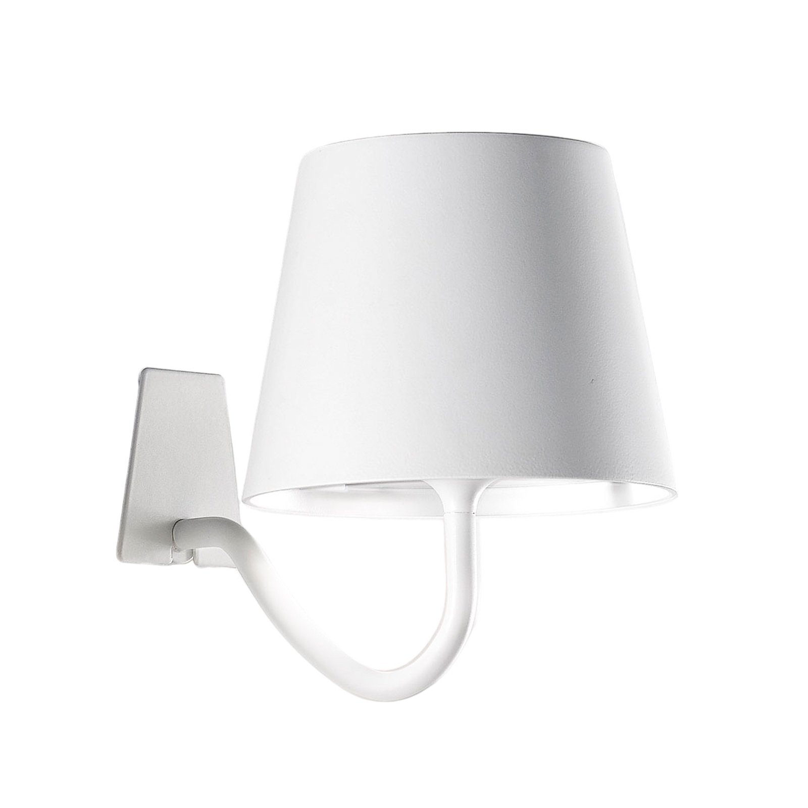 Zafferano Poldina Applique a LED con batteria ricaricabile, bianco