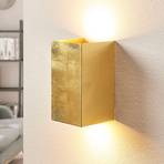 Golden wall lamp Tabita made from metal, 2 bulbs