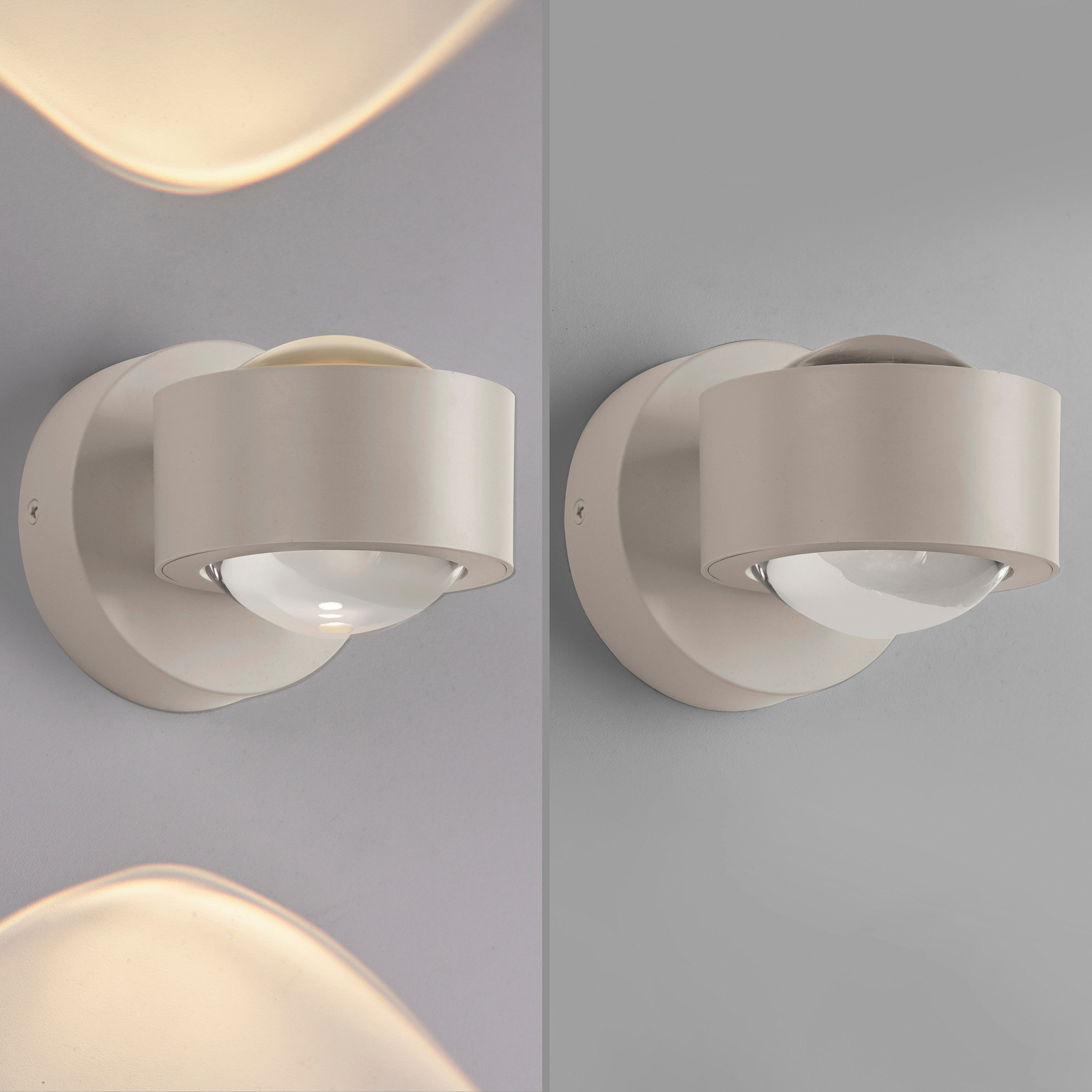 Schöner Wohnen LED wall lamp Chia, sand breeze 3,000 K up/down Schöner Wohnen LED wall lamp Chia, sand breeze 3,000 K up/down