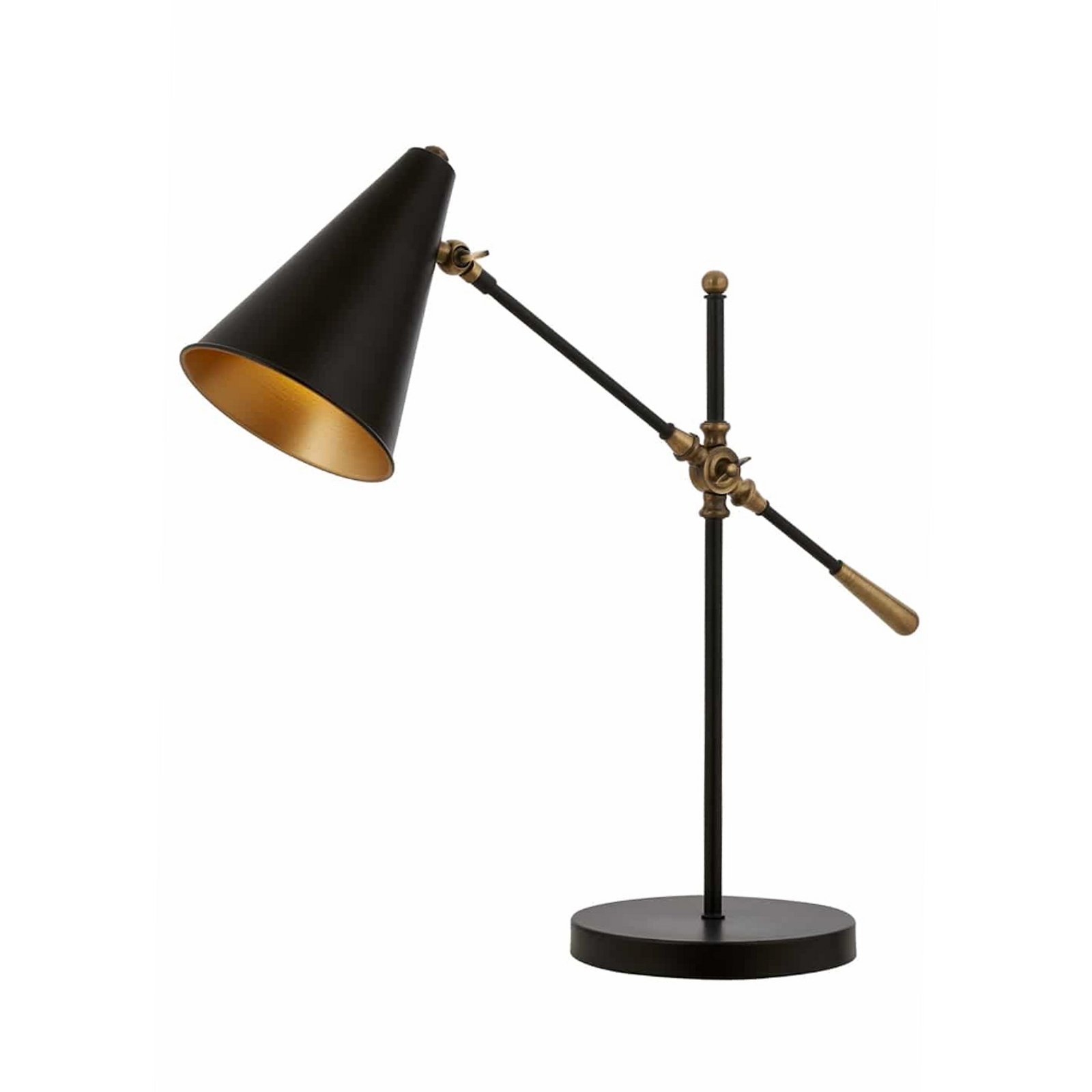 Tischleuchte Nelu, schwarz, Höhe 60 cm, Metall, justierbar