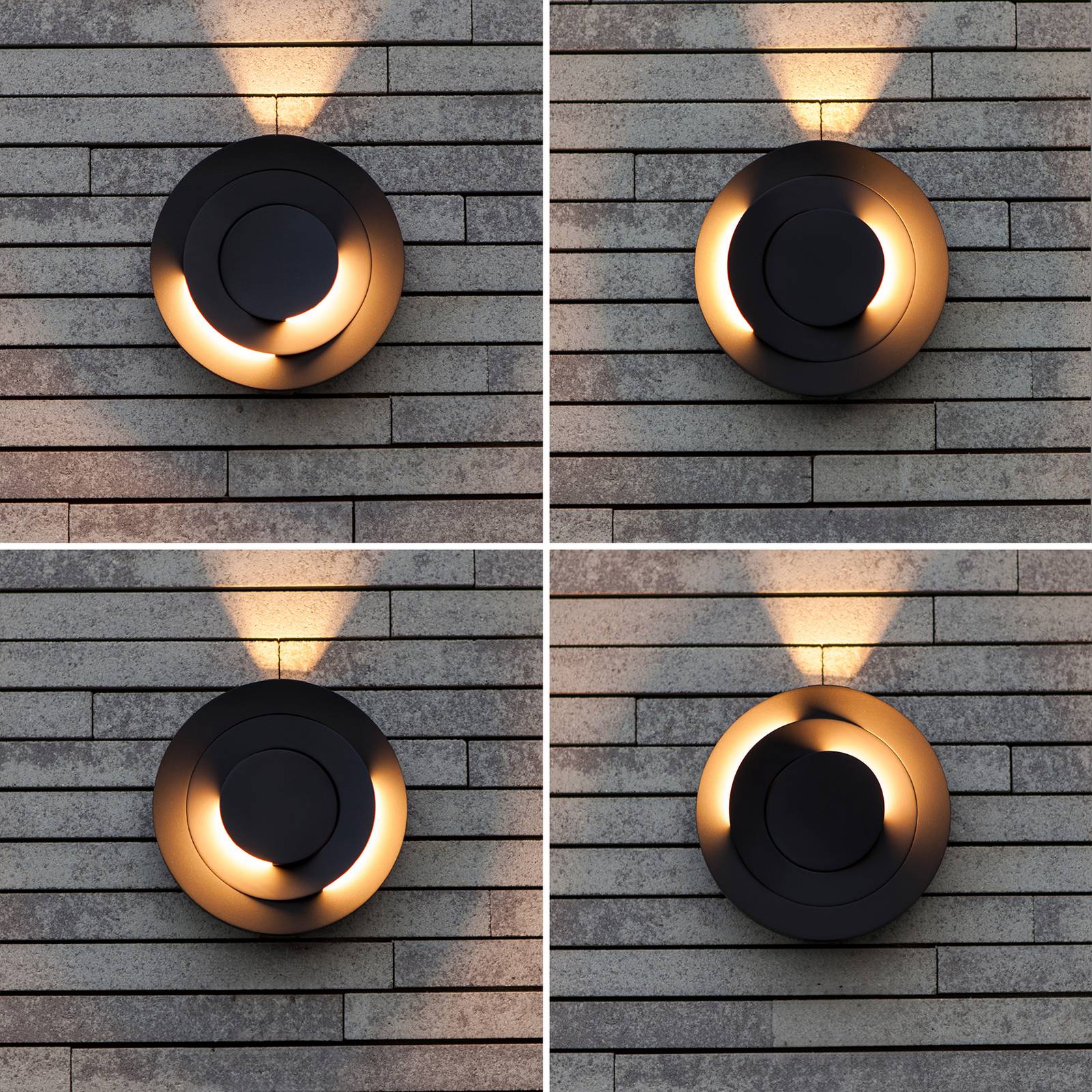 Kinkiet zewnętrzny LED MOOV, ciemnoszary, Ø 21 cm, metal, IP54