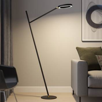 Lucande Nimbe LED-gulvlampe, sort, dæmper