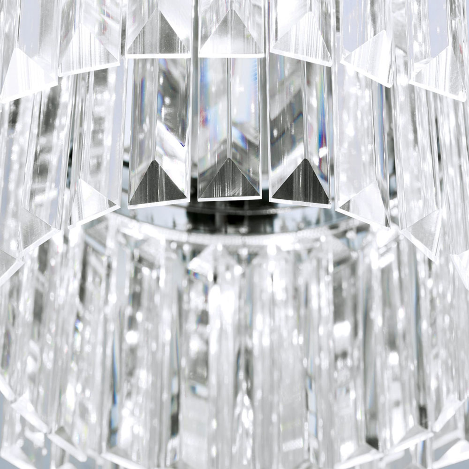 LED stropna svetilka Prism, krom, Ø 35 cm
