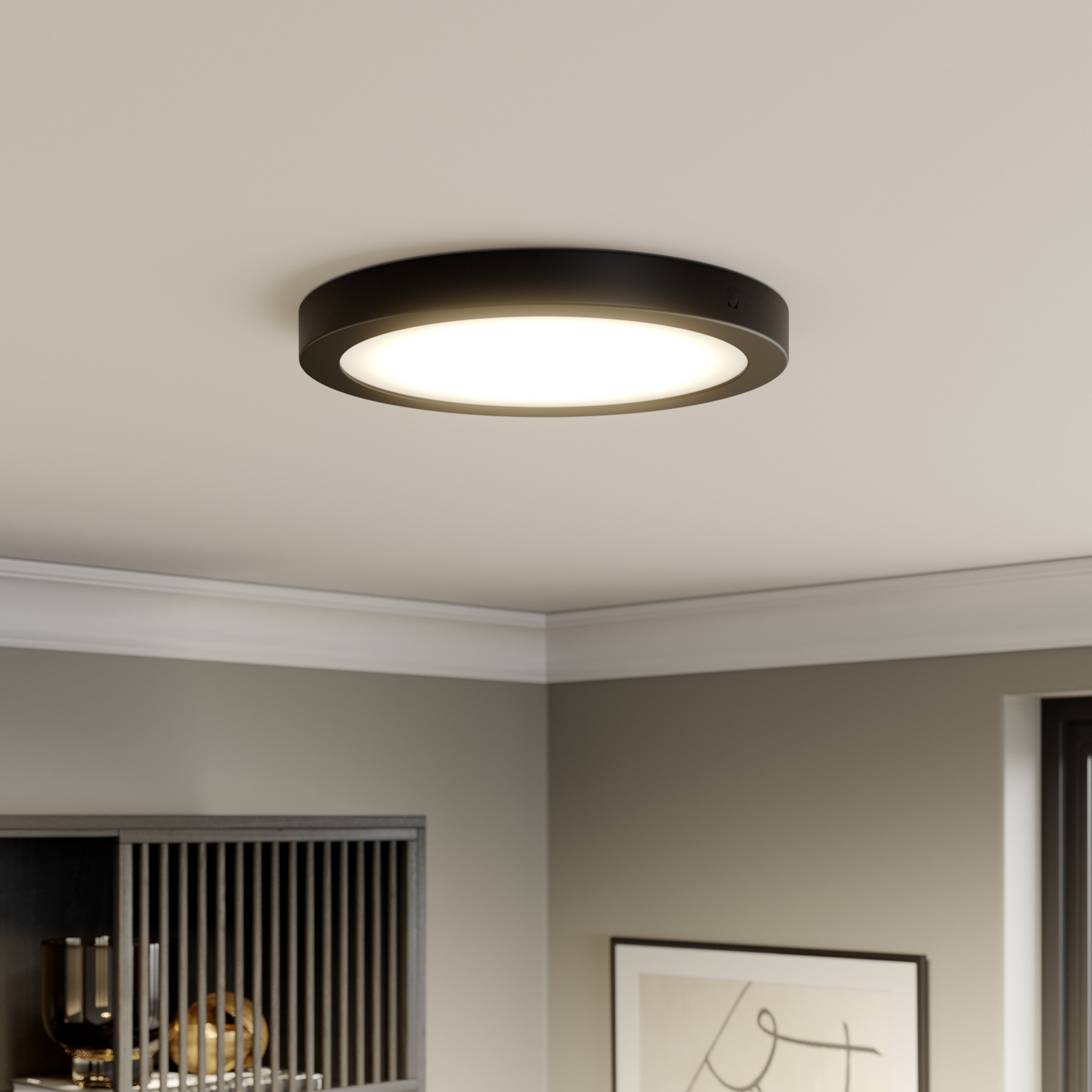 Paulmann Abia LED πάνελ Ø 30cm 2,700K μαύρο ματ