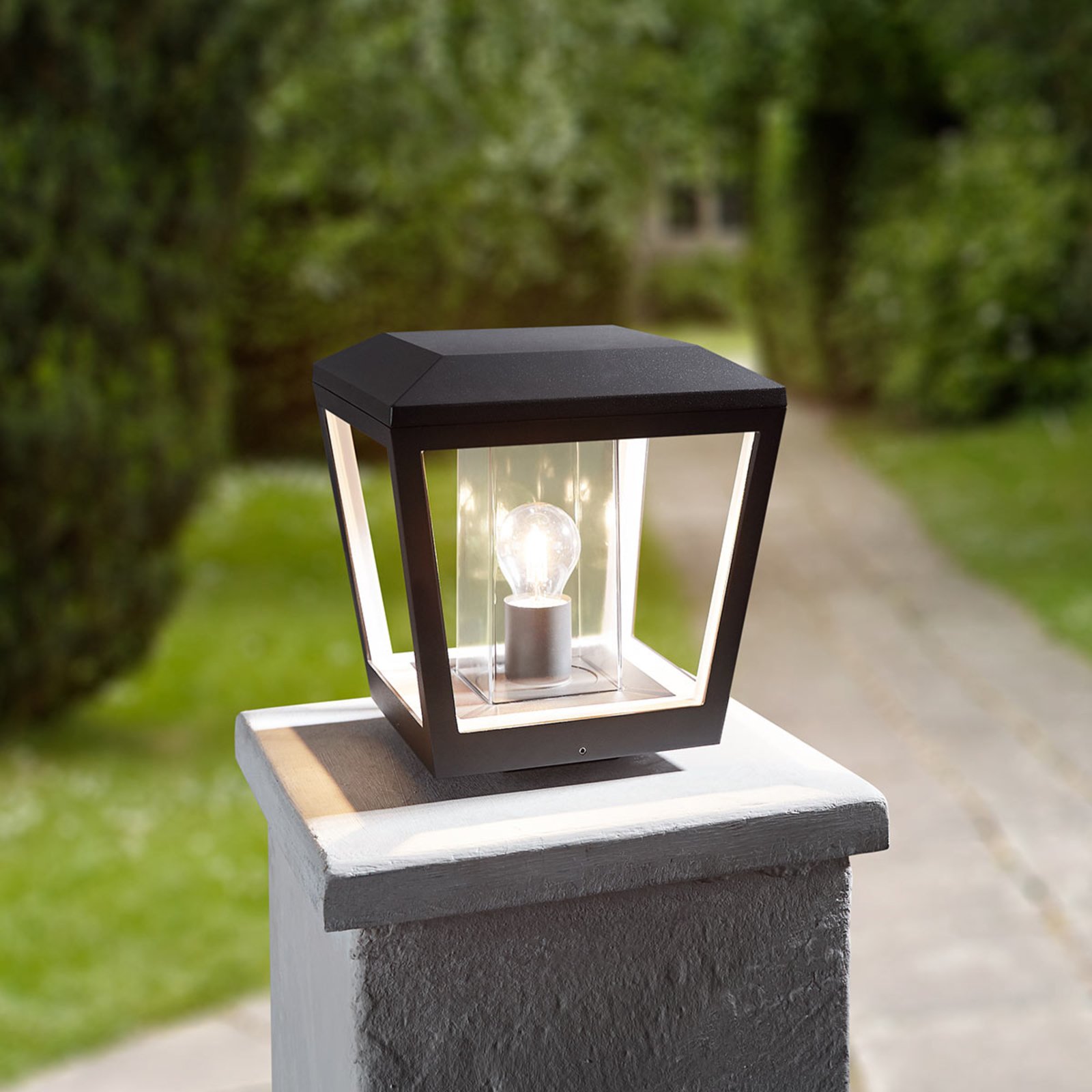 Lampe pour socle Dunia avec abat-jour transparent