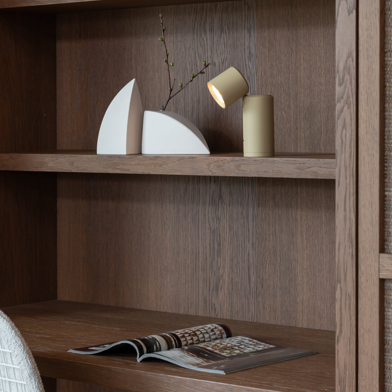 IT'S ABOUT ROMI LED-Akkutischlampe Milan, beige, 19 cm