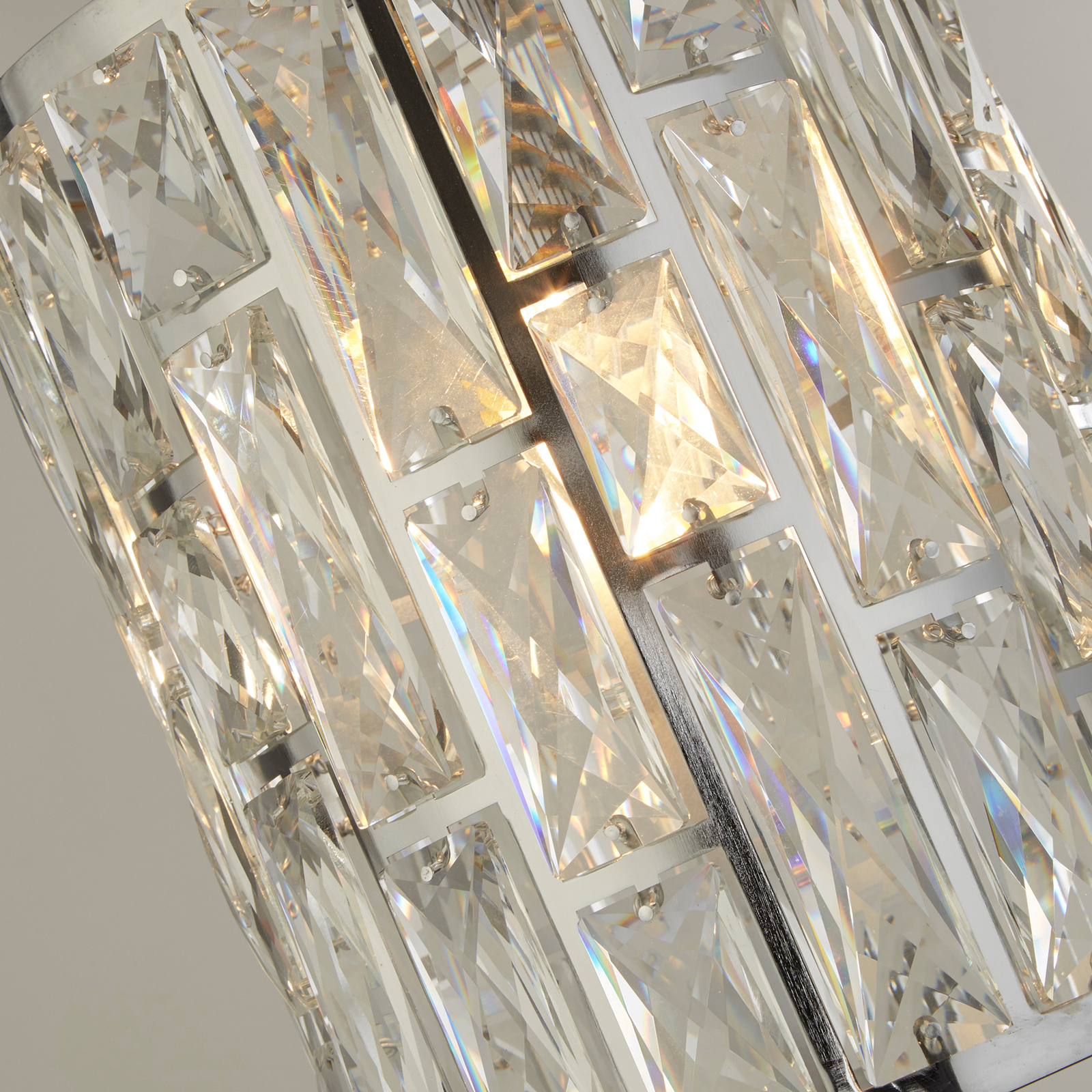 Závěsné světlo Bijou, stínidlo s krystaly, Ø 22 cm